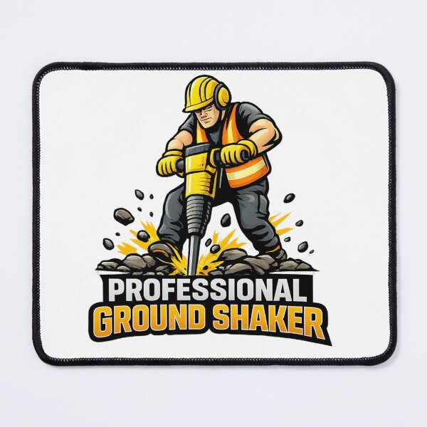 Item preview, Professional Ground Shaker Construction Worker Jackhammer Design designed and sold by JustViralShirts.