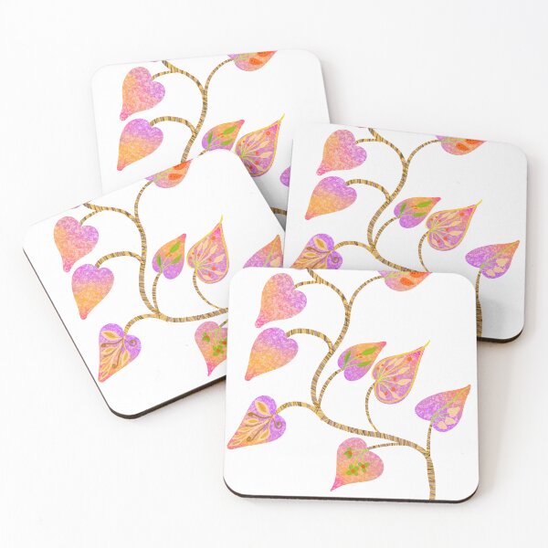 Item preview, ANALOGOUS ORANGE PINK AND VIOLET SPRAY OF LEAVES. designed and sold by Bluearthstar.