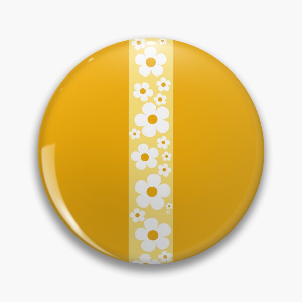 Item preview, Retro Flower Stripe in Yellow, White and Gold designed and sold by MellowCat.