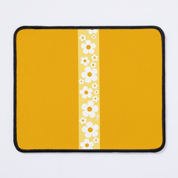 Item preview, Retro Flower Stripe in Yellow, White and Gold designed and sold by MellowCat.