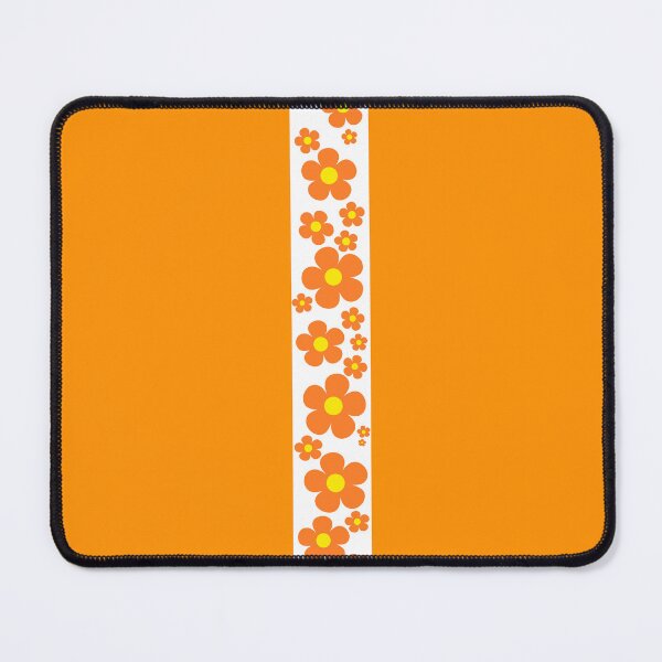 Item preview, Retro Flower Stripe in Orange and White designed and sold by MellowCat.