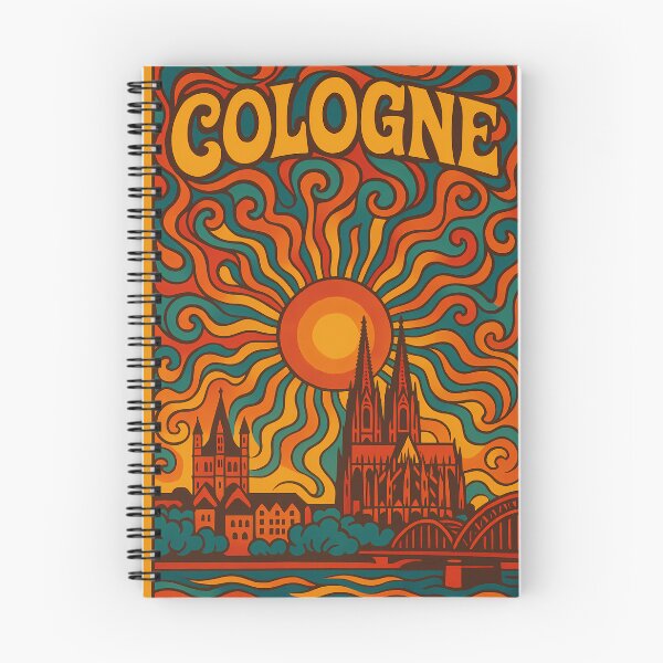 Item preview, Trippy Psychedelic Poster of Cologne | Neon Cathedral Skyline | Surreal Rhine Cityscape Art designed and sold by PaintedPixels01.