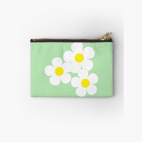 Item preview, 60's Flower Power Pop White and Yellow Flowers on Green designed and sold by MellowCat.
