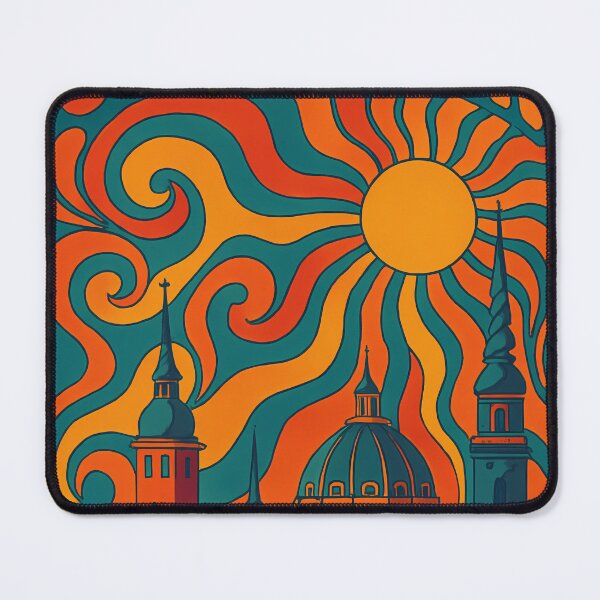 Item preview, Trippy Psychedelic Poster of Copenhagen | Neon Nyhavn Harbor | Surreal Scandinavian Cityscape Art designed and sold by PaintedPixels01.