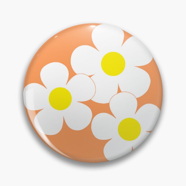 Item preview, 60's Flower Power Pop Flowers White and Yellow Flowers on Orange designed and sold by MellowCat.