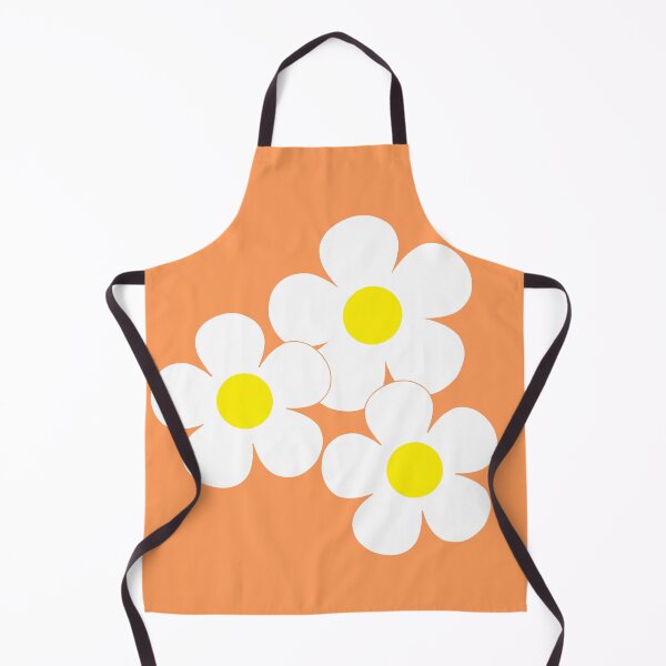 Item preview, 60's Flower Power Pop Flowers White and Yellow Flowers on Orange designed and sold by MellowCat.