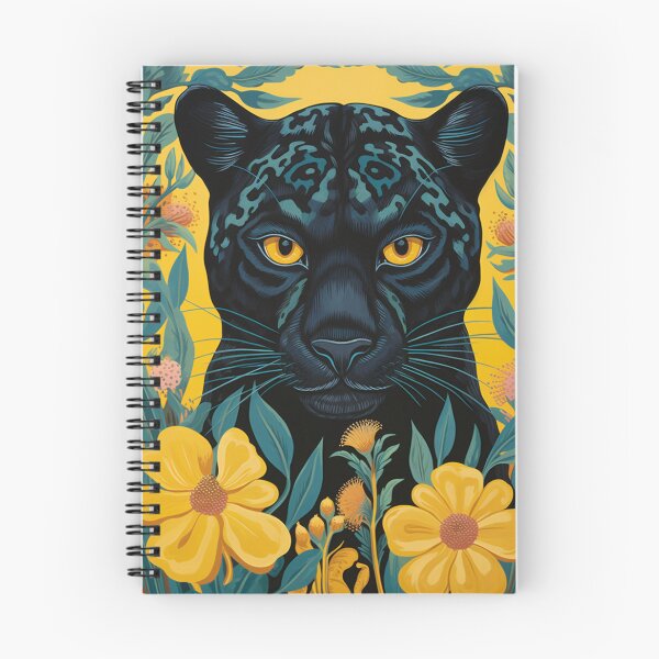 Item preview, Panther & Flowers Silk Art Graphic designed and sold by GrinGalore.