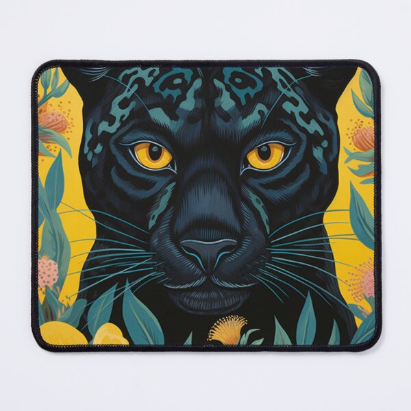 Item preview, Panther & Flowers Silk Art Graphic designed and sold by GrinGalore.