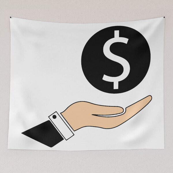 Item preview, Line Art vector Illustration Hand Holding dollar Coin Representing Money Finance and Wealth designed and sold by AtonuHaque.