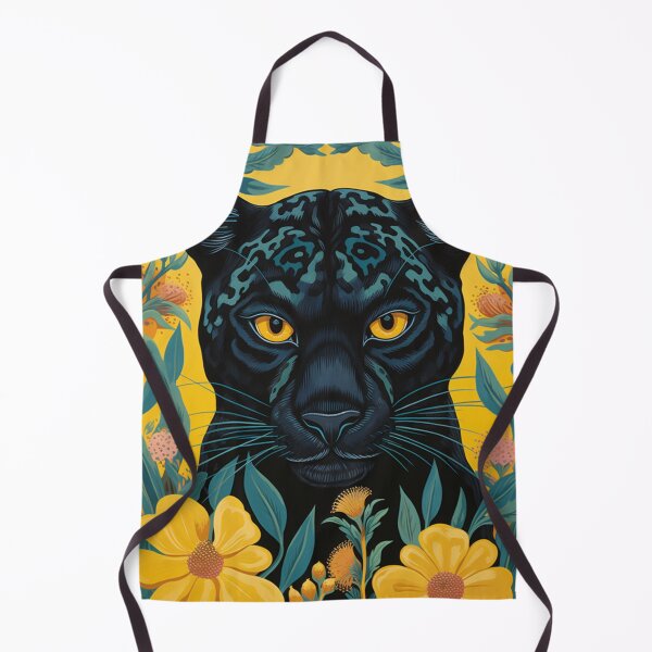 Item preview, Panther & Flowers Silk Art Graphic designed and sold by GrinGalore.