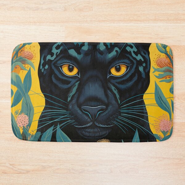 Item preview, Panther & Flowers Silk Art Graphic designed and sold by GrinGalore.