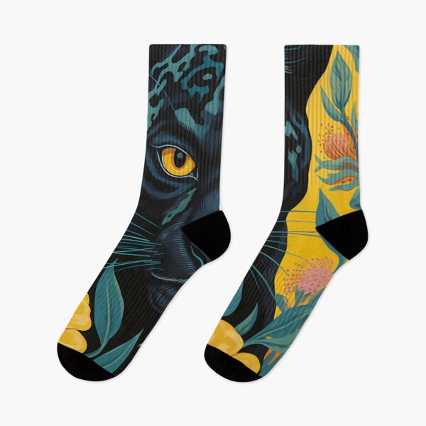 Item preview, Panther & Flowers Silk Art Graphic designed and sold by GrinGalore.