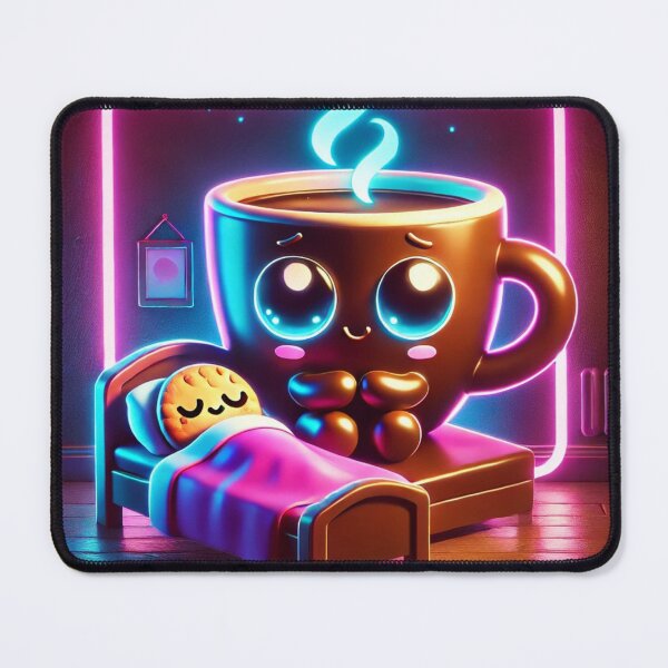 Item preview, Cozy Neon Coffee Mug – Sleepy Cookie in Bed | Cute Night Routine Aesthetic designed and sold by ComedyInkFactor.