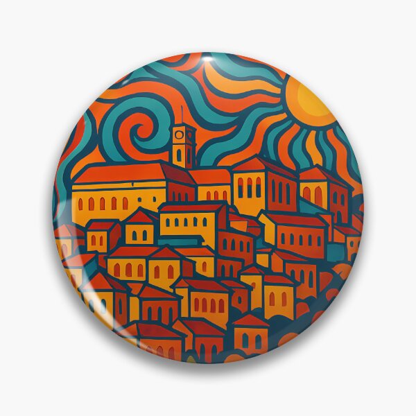 Item preview, Trippy Psychedelic Poster of Coimbra | Neon University Skyline | Surreal Portuguese Cityscape Art designed and sold by PaintedPixels01.