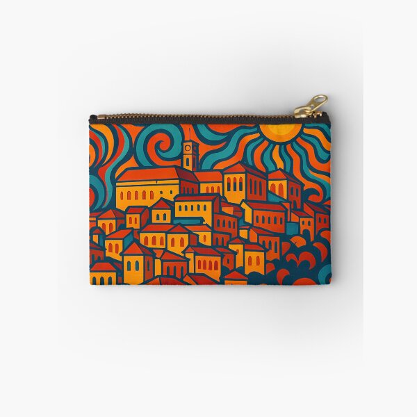 Item preview, Trippy Psychedelic Poster of Coimbra | Neon University Skyline | Surreal Portuguese Cityscape Art designed and sold by PaintedPixels01.