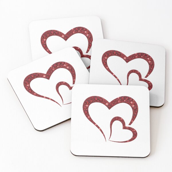Item preview, Two Linked Red Rhinestone Hearts — Sparkling Crystal Love (Glam Glitter Design) designed and sold by Fanybany.
