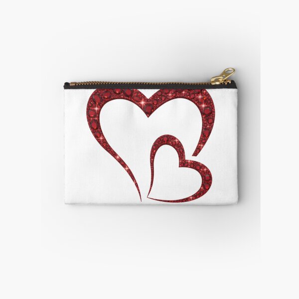 Item preview, Two Linked Red Rhinestone Hearts — Sparkling Crystal Love (Glam Glitter Design) designed and sold by Fanybany.