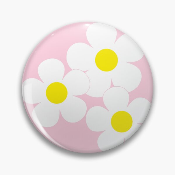 Item preview, 60's Flower Power Pop Flowers White and Yellow Flowers on Pink designed and sold by MellowCat.
