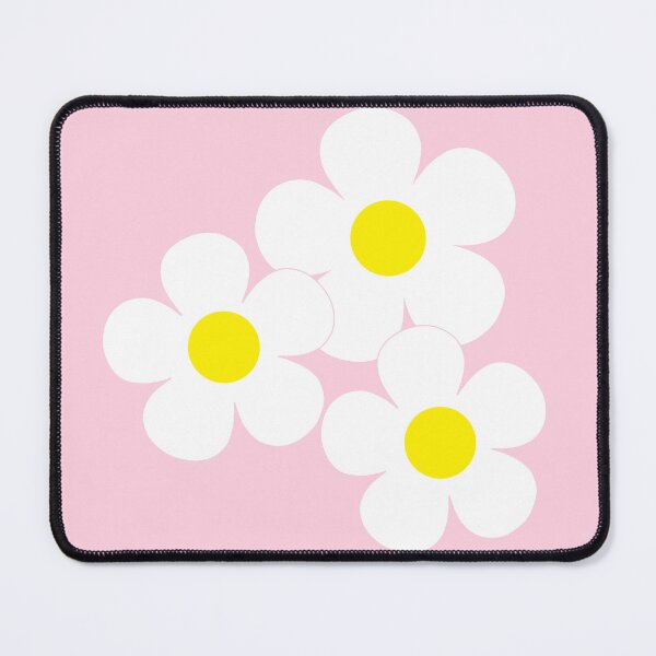Item preview, 60's Flower Power Pop Flowers White and Yellow Flowers on Pink designed and sold by MellowCat.