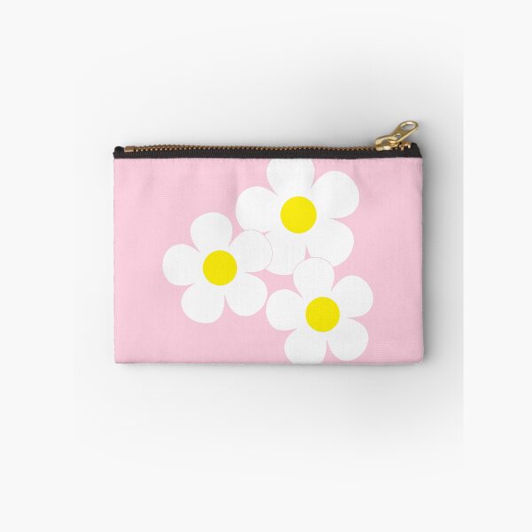 Item preview, 60's Flower Power Pop Flowers White and Yellow Flowers on Pink designed and sold by MellowCat.