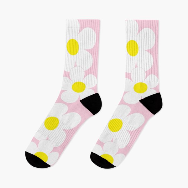 Item preview, 60's Flower Power Pop Flowers White and Yellow Flowers on Pink designed and sold by MellowCat.