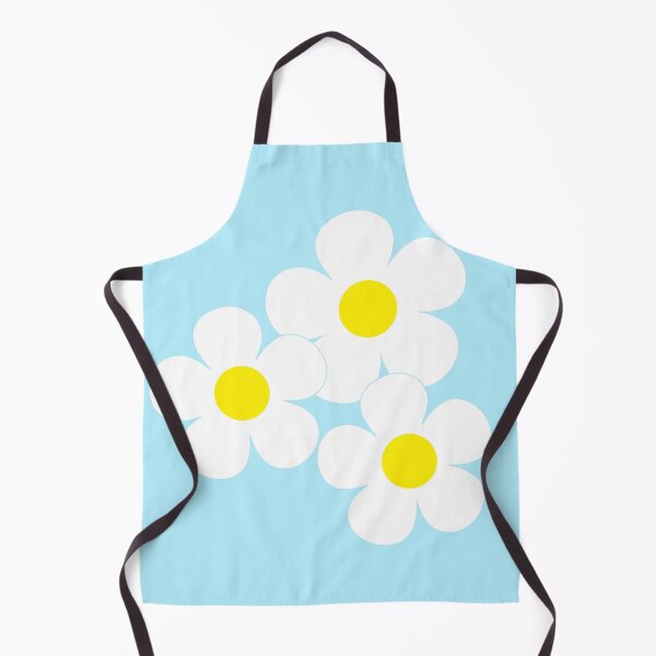 Item preview, 60's Flower Power Pop Flowers White and Yellow Flowers on Blue designed and sold by MellowCat.