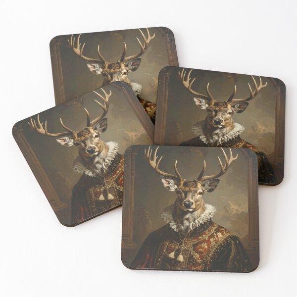 Item preview, Noble Renaissance Deer Aristocratic Royal Portrait designed and sold by Rutvain.