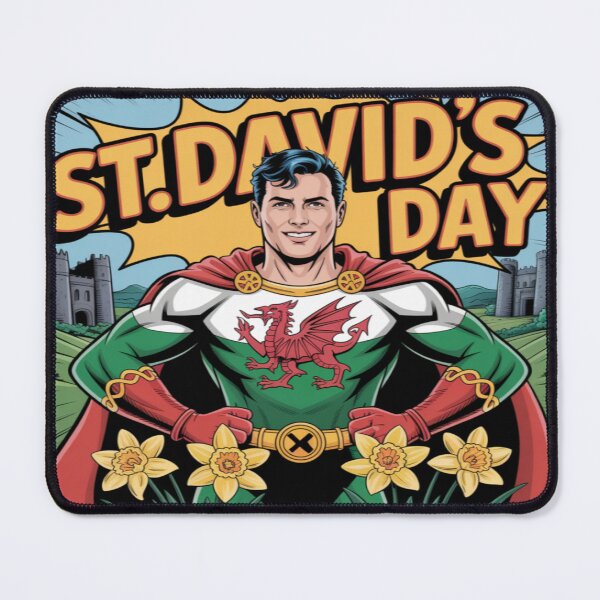 Item preview, St. David's Day Welsh Dragon Superhero – Patriotic Comic Hero   designed and sold by Midnight Veil Designs.