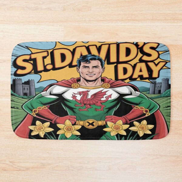 Item preview, St. David's Day Welsh Dragon Superhero – Patriotic Comic Hero   designed and sold by Midnight Veil Designs.
