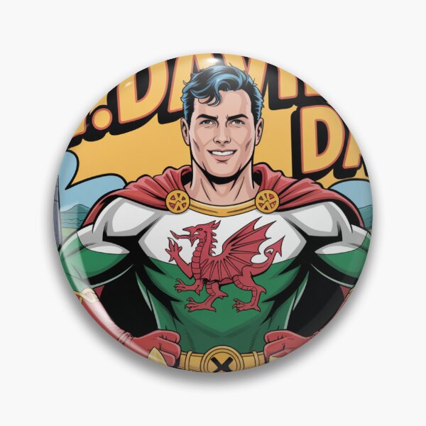 Item preview, St. David's Day Welsh Dragon Superhero – Patriotic Comic Hero   designed and sold by Midnight Veil Designs.