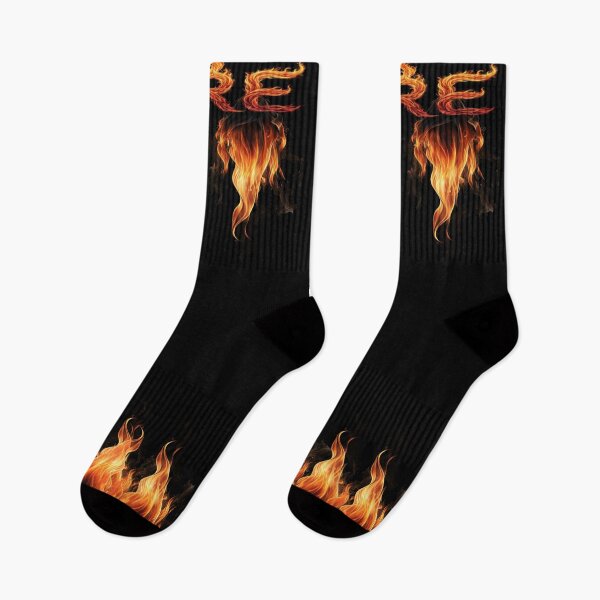 Item preview, Flaming Fire Letter Socks Design designed and sold by Nuniver.