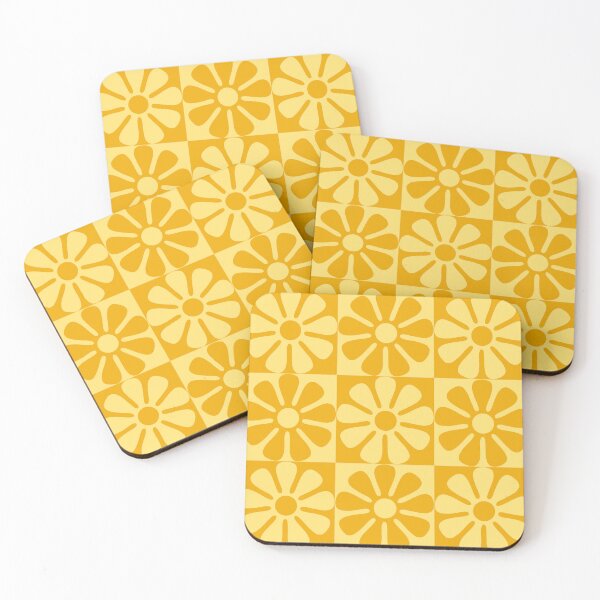 Item preview, 60's Retro Big Flowers in Yellow and Gold designed and sold by MellowCat.
