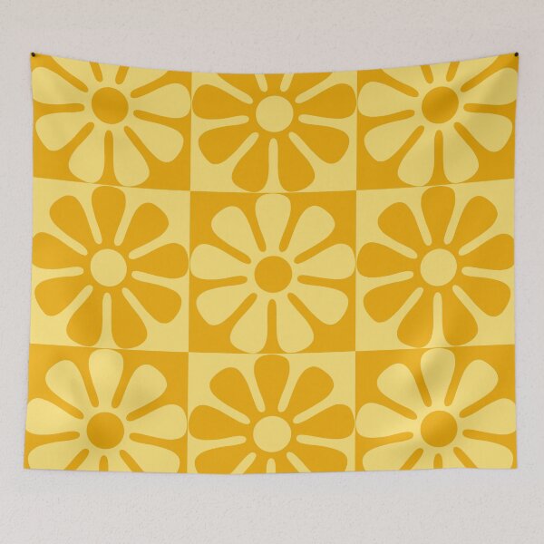 Item preview, 60's Retro Big Flowers in Yellow and Gold designed and sold by MellowCat.