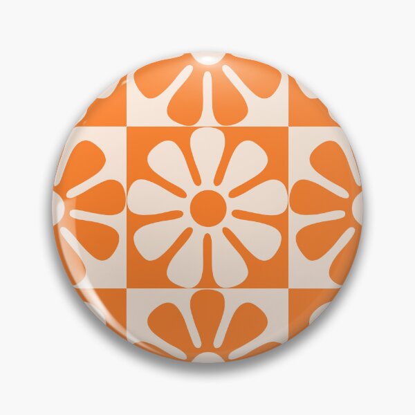 Item preview, 60's Retro Big Flowers in Orange and Cream designed and sold by MellowCat.