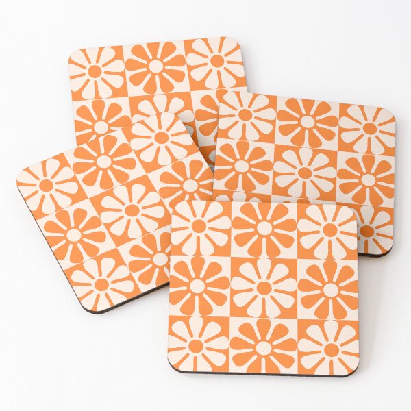 Item preview, 60's Retro Big Flowers in Orange and Cream designed and sold by MellowCat.