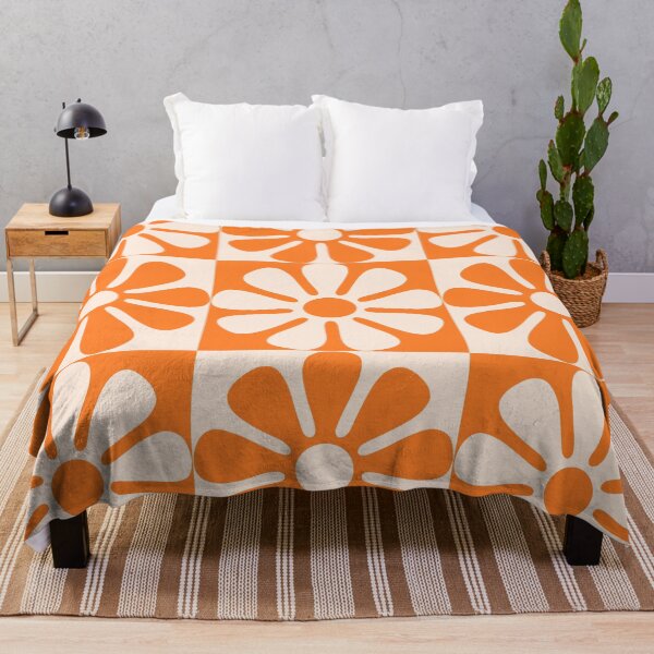 Item preview, 60's Retro Big Flowers in Orange and Cream designed and sold by MellowCat.
