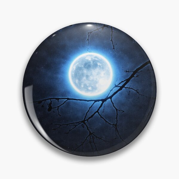 Item preview, Neon Blue Moon Through Dark Branches designed and sold by LDBStudio.