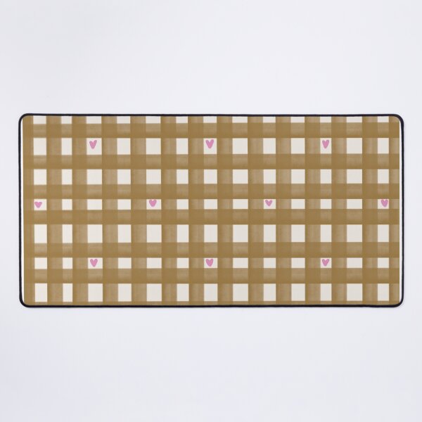 Item preview, Cute Gingham Heart Pattern – Neutral Aesthetic designed and sold by Barelythere2324.