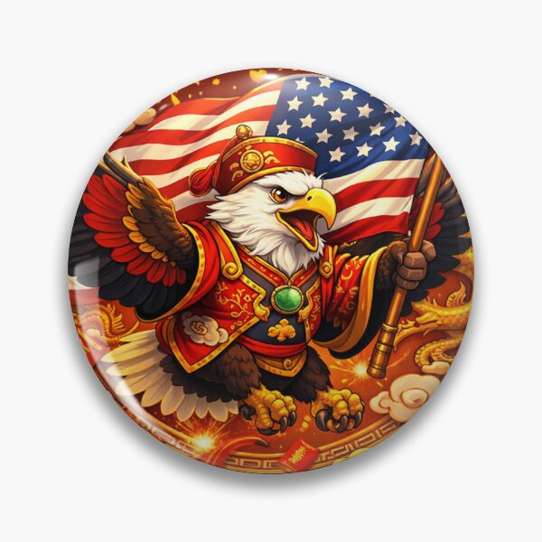 Item preview, Festive Eagle with American Flag designed and sold by adobtsony.