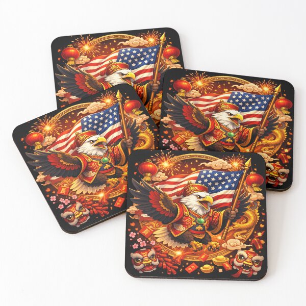 Item preview, Festive Eagle with American Flag designed and sold by adobtsony.