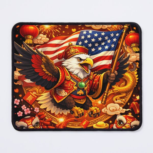 Item preview, Festive Eagle with American Flag designed and sold by adobtsony.