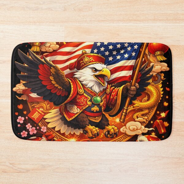 Item preview, Festive Eagle with American Flag designed and sold by adobtsony.