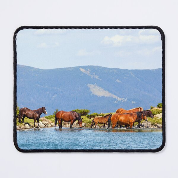 Item preview, Wild Horses at the Mountain Lake designed and sold by LRPhotoart.