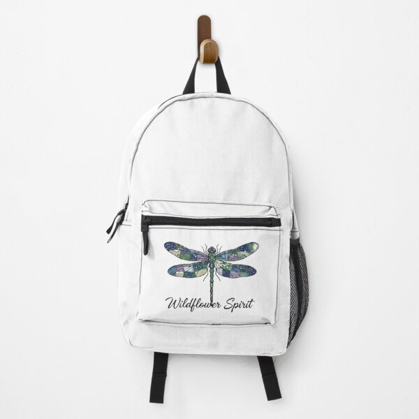 Item preview, "Boho Dragonfly Patchwork Design: Wildflower Spirit Typography on White" designed and sold by Blue Bird Designs.