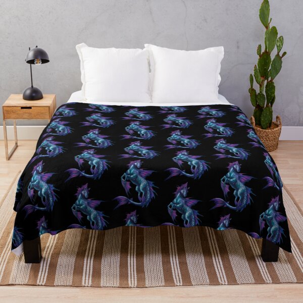 Item preview, Majestic Mythical Hippocampus – Teal and Purple Fantasy Sea Horse designed and sold by VitalusDesignArtV.