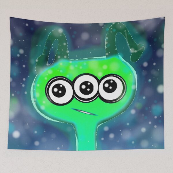Item preview, Green Glowing Alien in Starry Space designed and sold by Nalinne Jones.