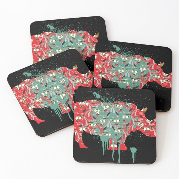 Item preview, Graffiti Rhino with Many Eyes – Abstract Street Art Illustration designed and sold by Bianormal.