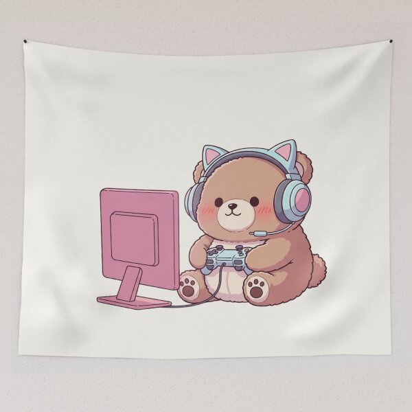 Item preview, Cute Gamer Bear with Headset designed and sold by soletstudio.