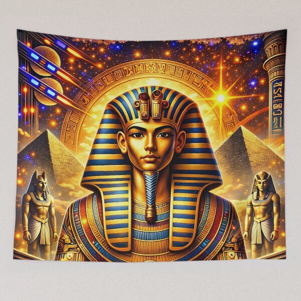 Item preview, Tutankhamun – Futuristic Pharaoh Art designed and sold by EASNFTCOL.