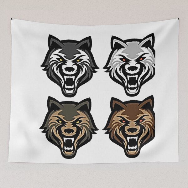 Item preview, Illustration Of 4 Wolves designed and sold by NoxLand.